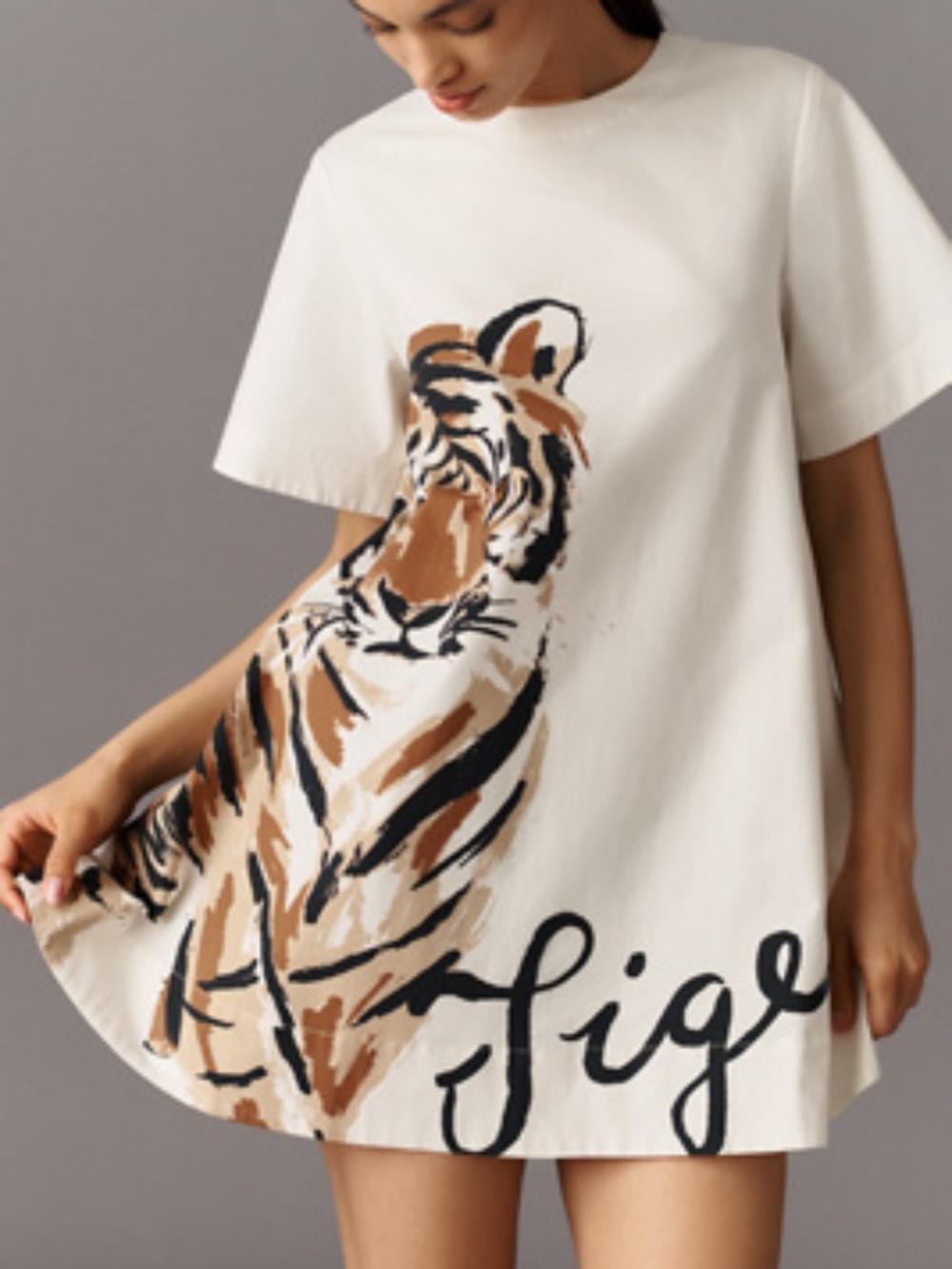 New Anthropologie MAEVE Emmy Short-Sleeve Mini Dress - Brown Size M Petite
